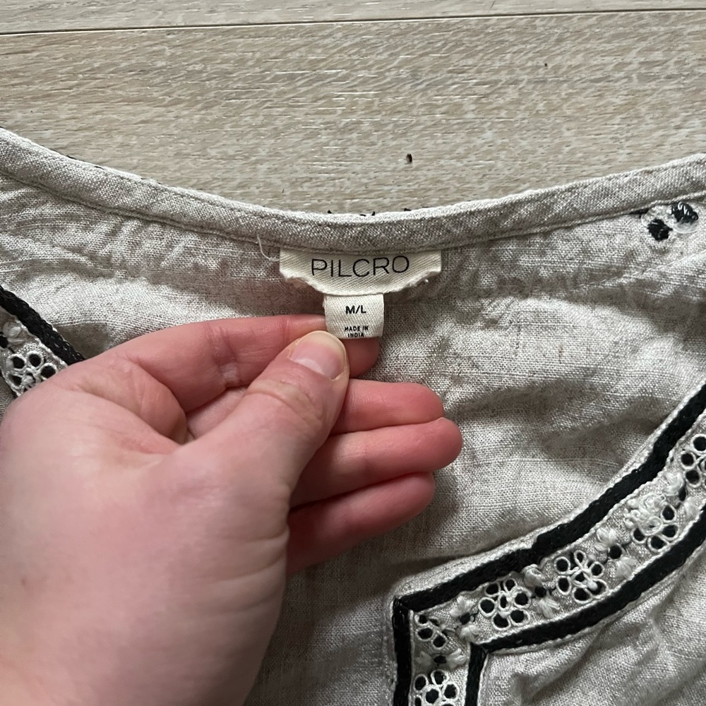 Pilcro Anthropologie Women’s Cropped Eyelet Kimono Boho - Medium/Large - Picture 7 of 11